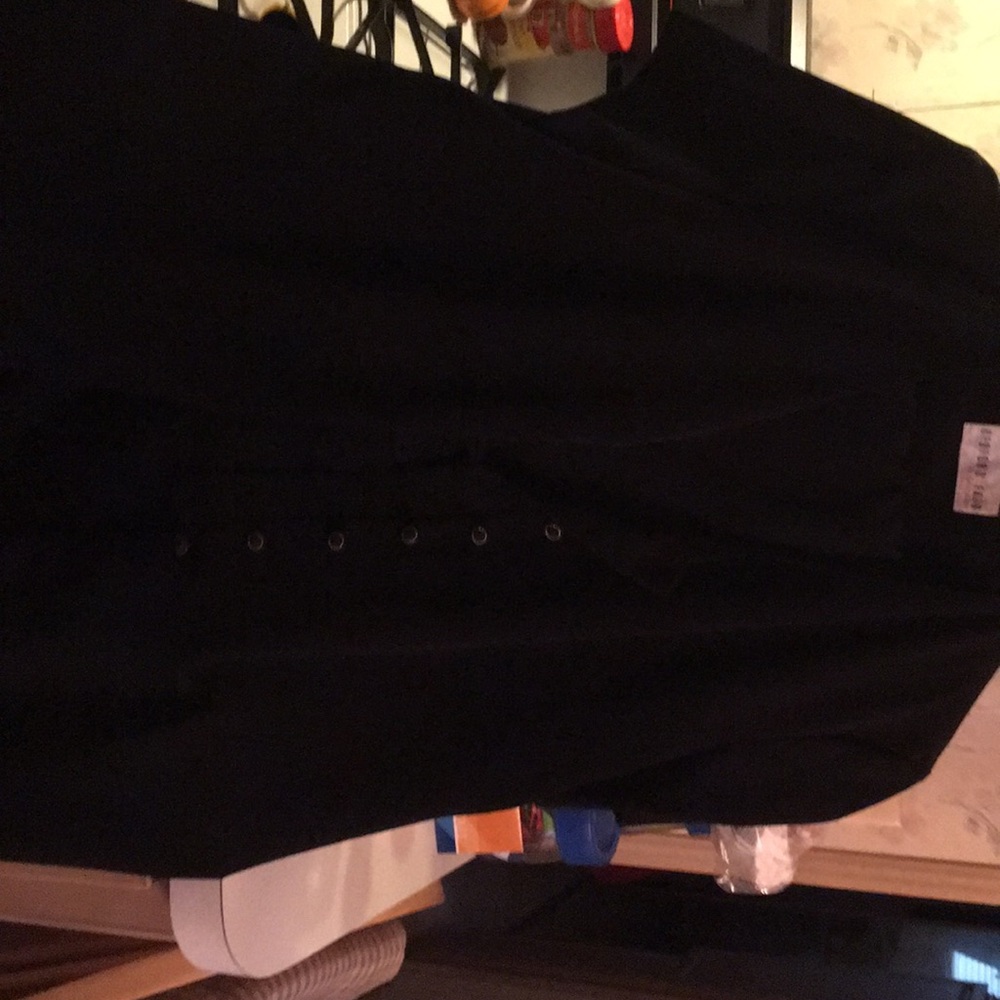 Black Short Sleeve Split Side Pantsuit